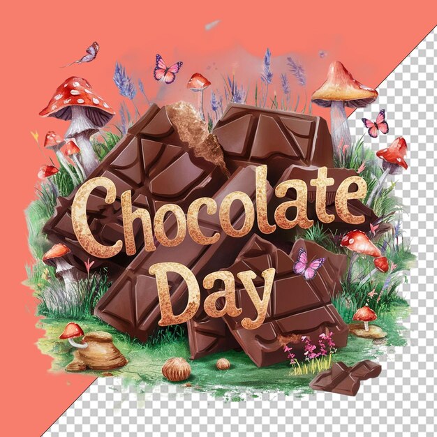 PSD world chocolate day png illustration