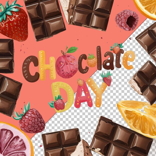 PSD world chocolate day png illustration