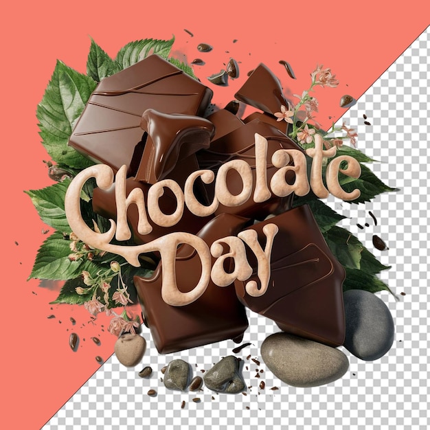 PSD world chocolate day png illustration