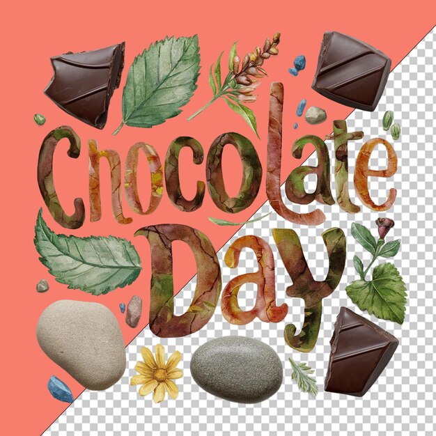 PSD world chocolate day png illustration