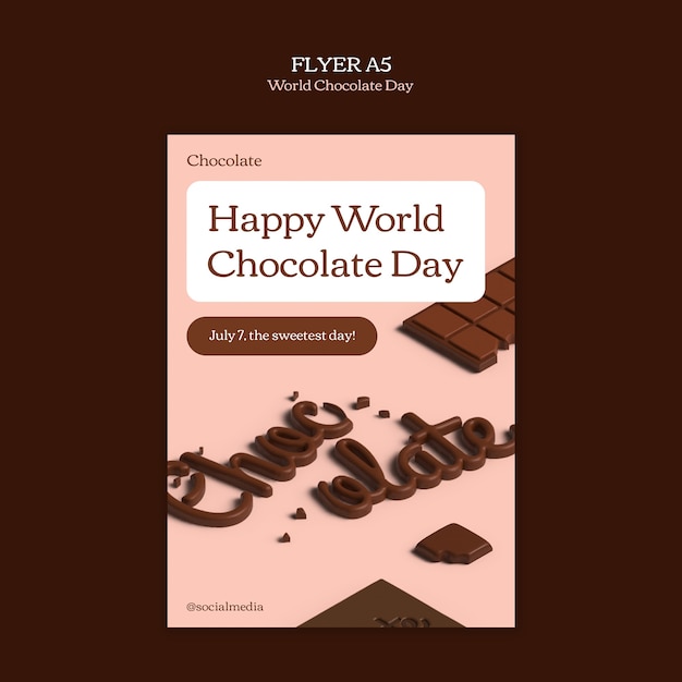 PSD world chocolate day template design