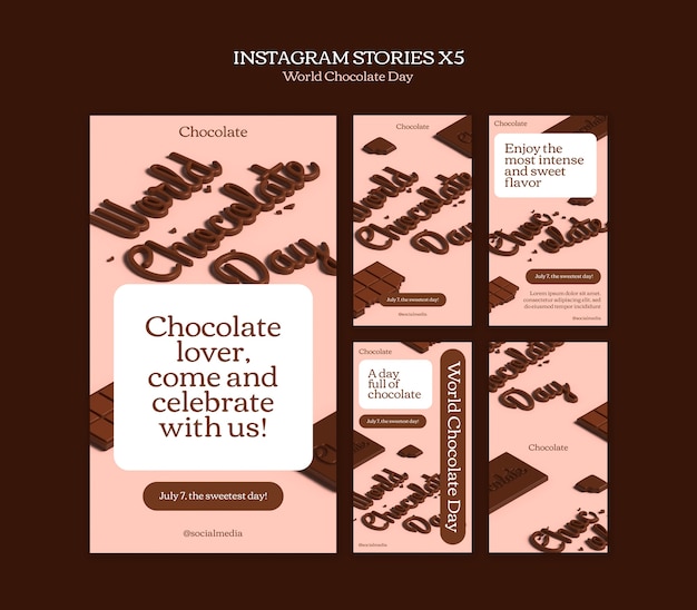 PSD world chocolate day template design