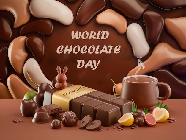 world chocolate day with chocolate background