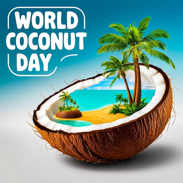 World coconut day design for social media and web post