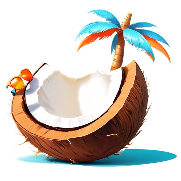 PSD world coconut day isolated on transparent background