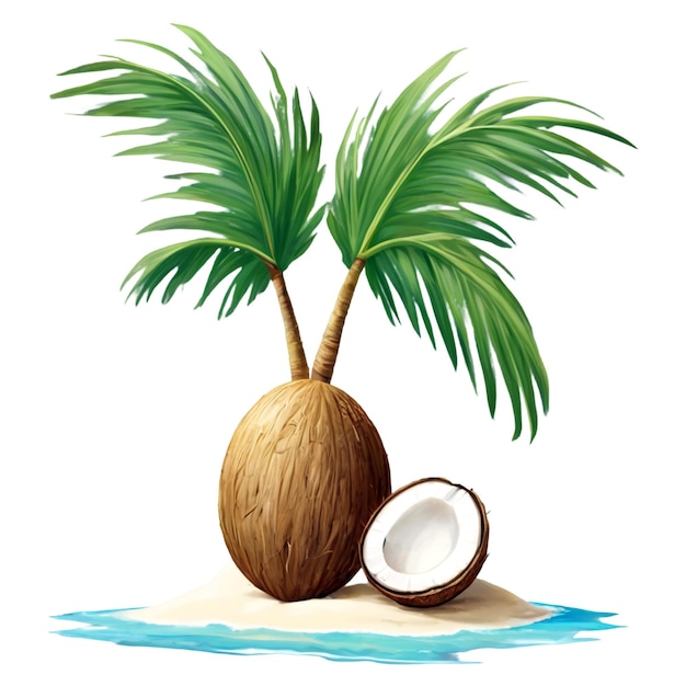 PSD world coconut day isolated on transparent background