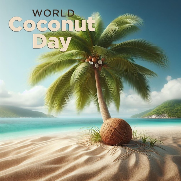 World Coconut Day PSD Banner Design Template