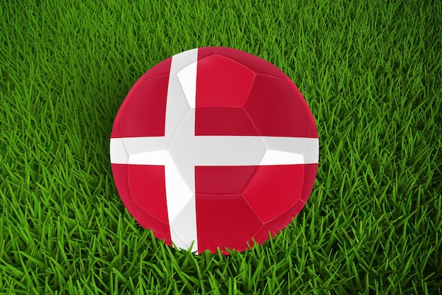 World Cup Football With Denmark Flag