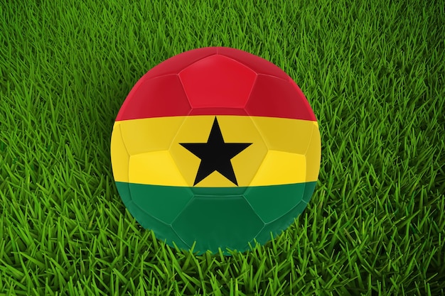 World Cup Football With Ghana Flag