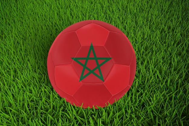 World Cup Football With Morocco Flag