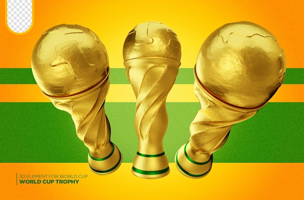 World cup trophy 3d render for compositions