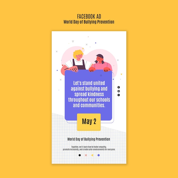 World day of bullying prevention template design