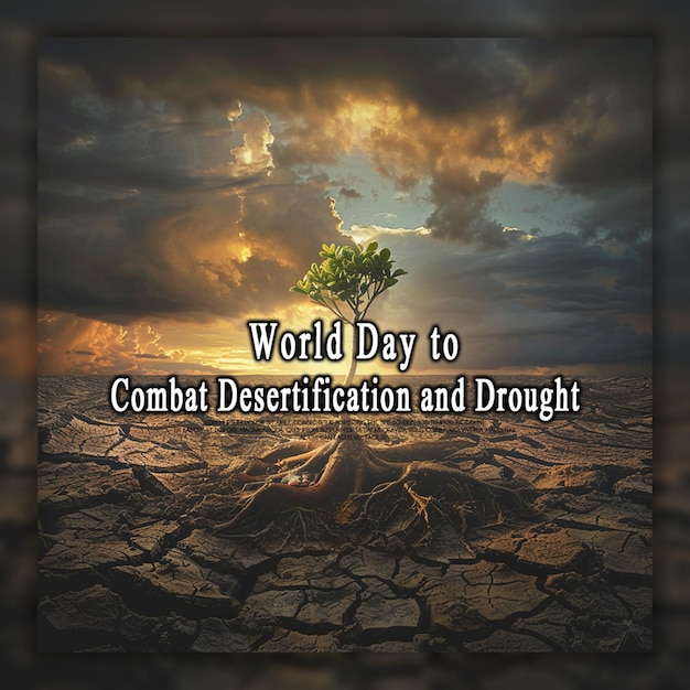 World Day to Combat Desertification and Drought background or banner design template