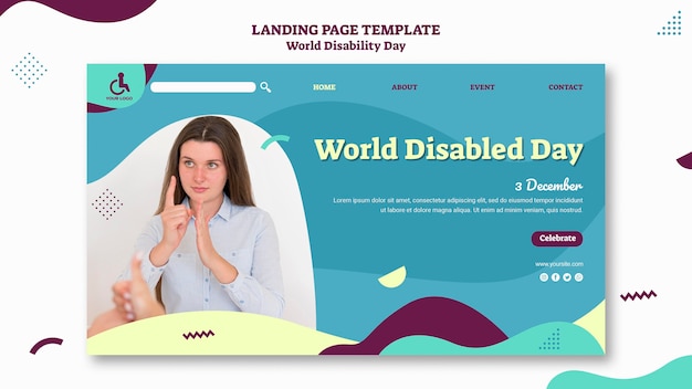 World disability day landing page template