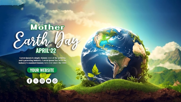 world earth day social media banner