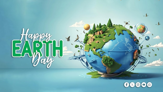 world earth day social media banner