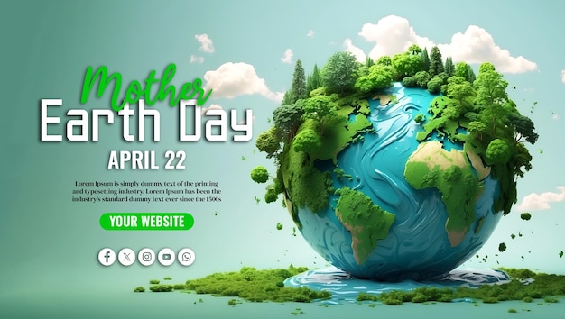 world earth day social media banner