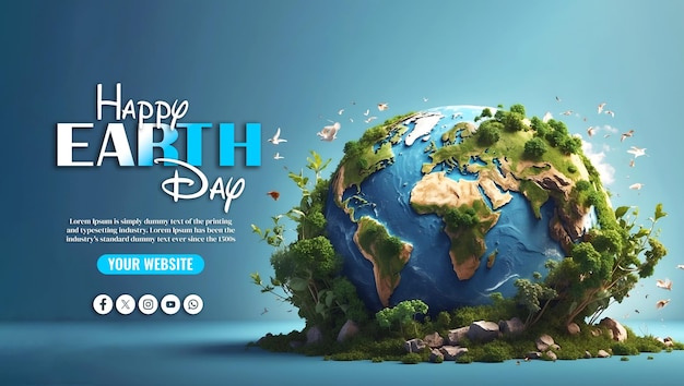 world earth day social media banner