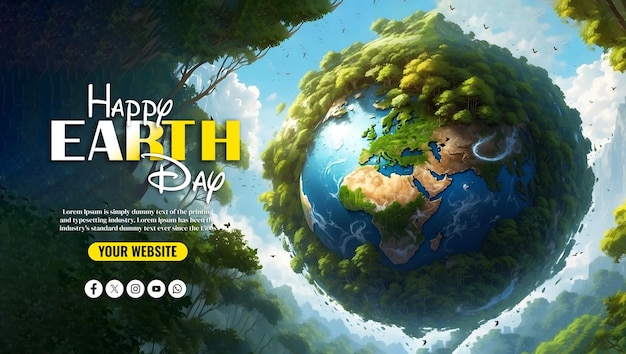 world earth day social media banner