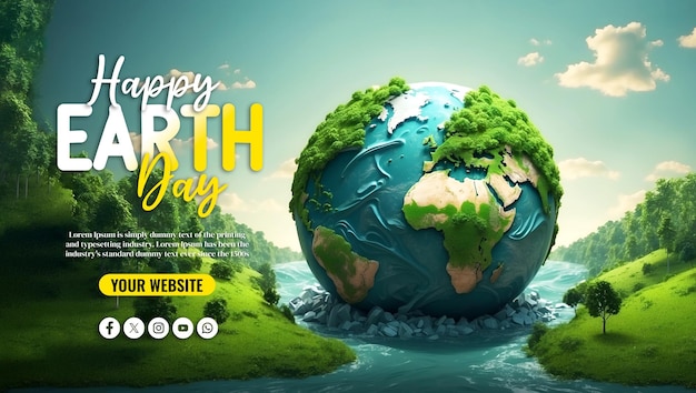 world earth day social media banner