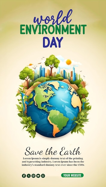 world earth day social media banner