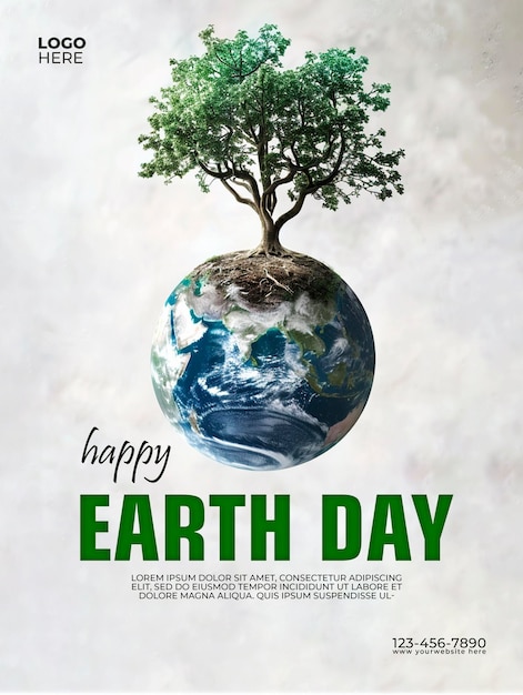 world earth day social media post template