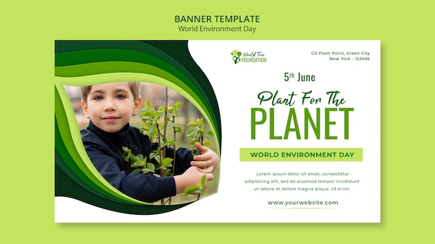 World environment day horizontal banner template