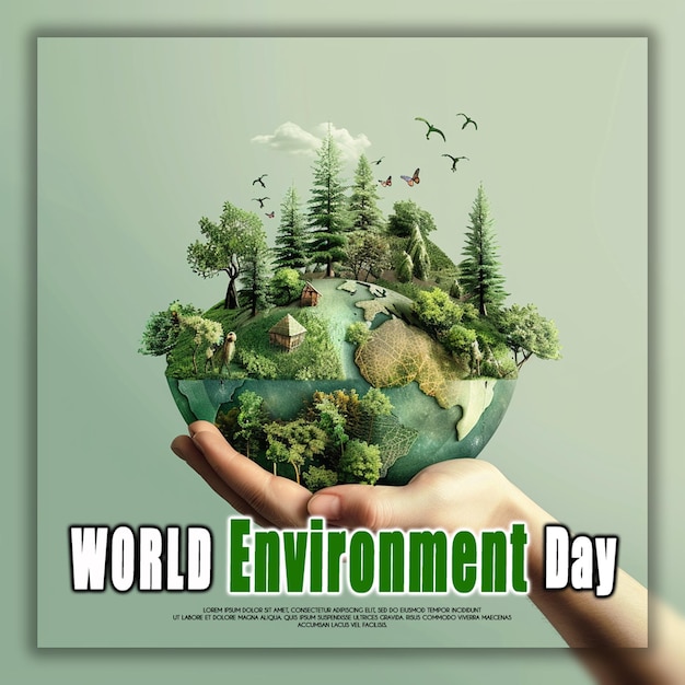 World Environment Day mother earth day and happy world earth day ecology concept with natural