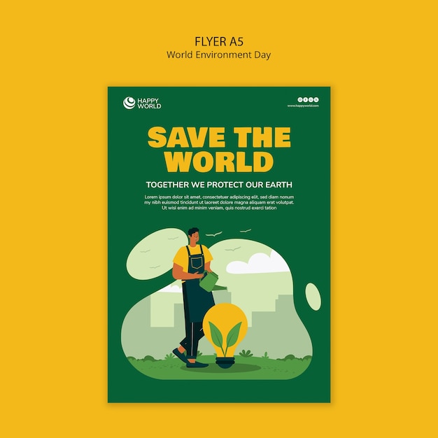 PSD world environment day template design