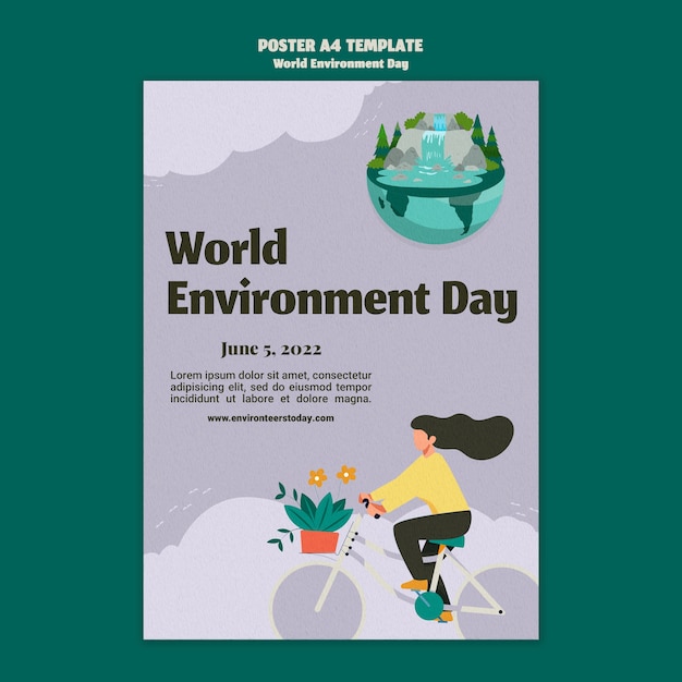 PSD world environment day vertical poster template