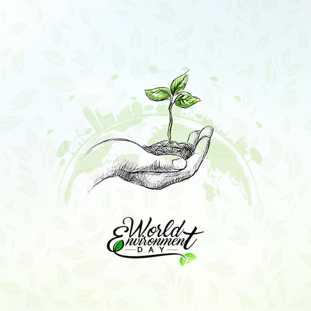 PSD world environment and earth day concept watercolor background nature background social media