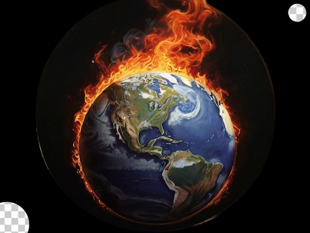 World on fire wearing global environment destroy