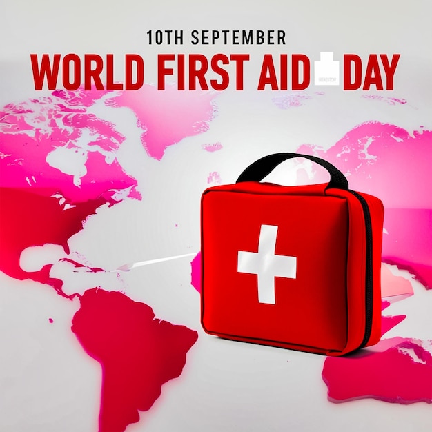 PSD world first aid day advertising background poster banner template