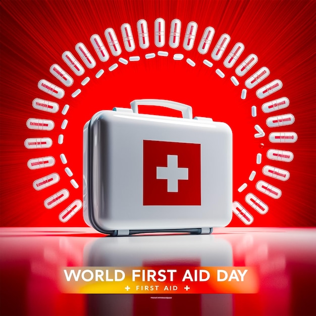 World First Aid Day Advertising Background Poster Banner Template