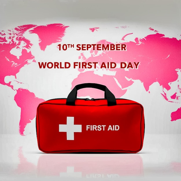 PSD world first aid day advertising background poster banner template