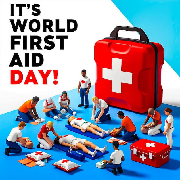 PSD world first aid day advertising background poster banner template