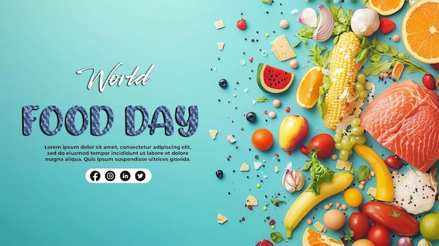 PSD world food day october 16 template for background banner card poster