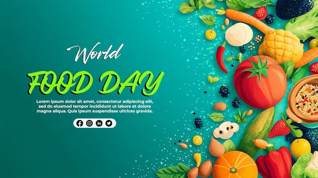 World Food Day October 16 Template for background banner card poster