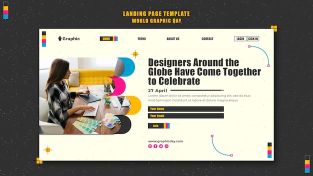 PSD world graphics day landing page template