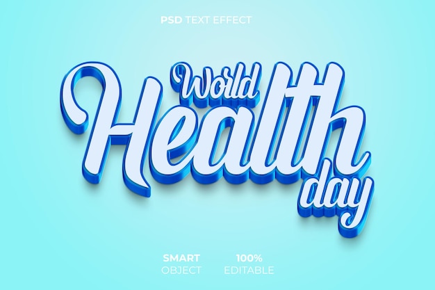 World health day 3d text effect