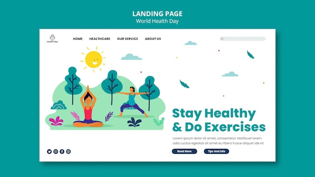 PSD world health day landing page template