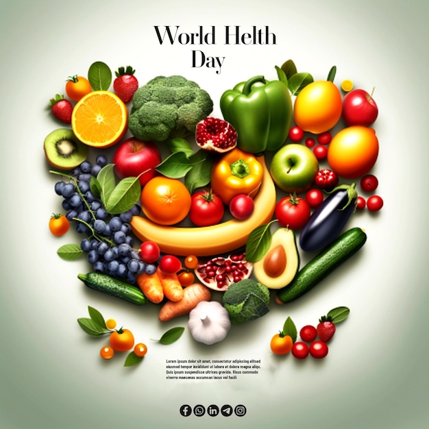 world health day social media post template