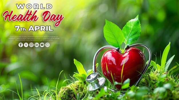 World health day Special greeting card with a psd background