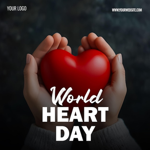 World Heart Day Heart Health poster social media template