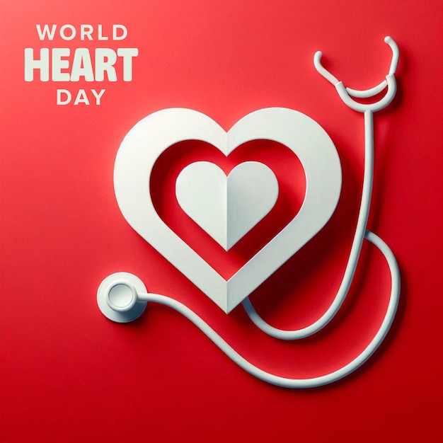 World Heart Day with Solid Background