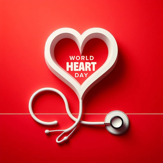 PSD world heart day with solid background