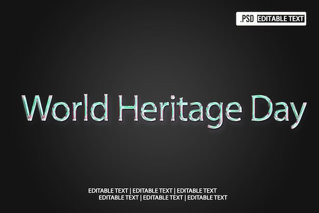 World Heritage Day text style effect