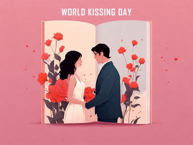 World kissing day background