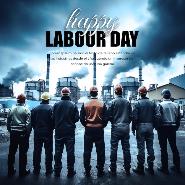 PSD world labor day banner poster