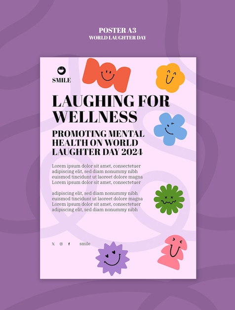 World laughter day celebration poster template